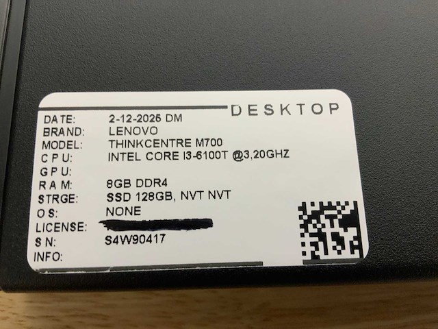 Lenovo thinkcentre m700 desktop (10x) - afbeelding 9 van  9