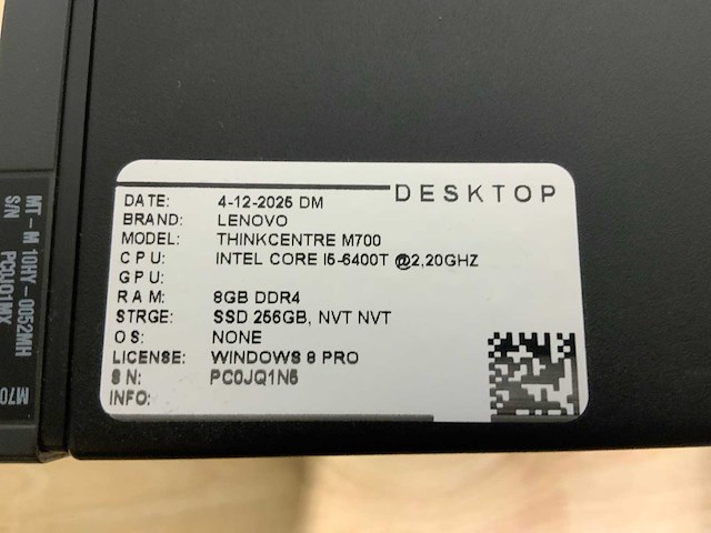 Lenovo thinkcentre m700 desktop (7x) - afbeelding 4 van  4