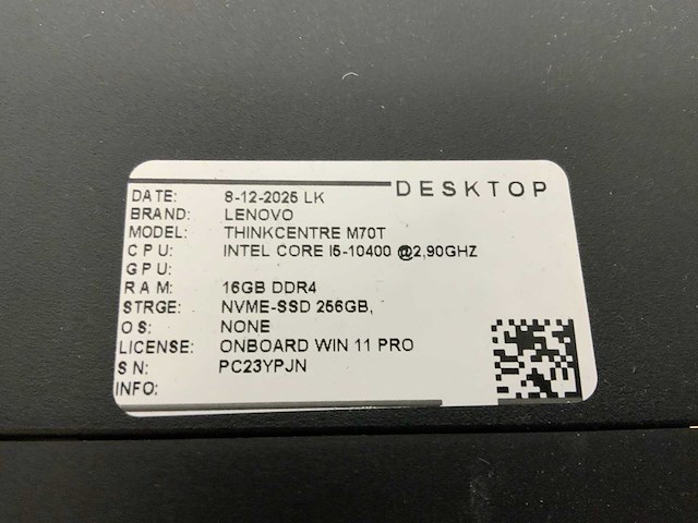 Lenovo thinkcentre m70t desktop (2x) - afbeelding 6 van  6