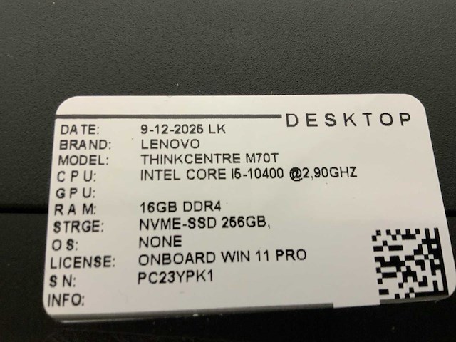Lenovo thinkcentre m70t desktop (2x) - afbeelding 6 van  6