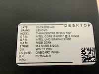 Lenovo thinkcentre m720q desktop (10x) - afbeelding 3 van  15