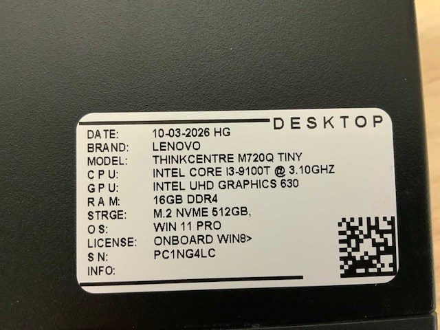Lenovo thinkcentre m720q desktop (10x) - afbeelding 5 van  15