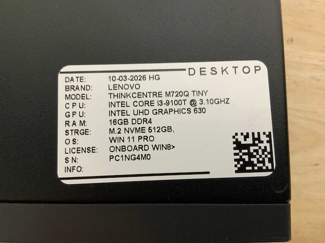 Lenovo thinkcentre m720q desktop (10x) - afbeelding 12 van  15