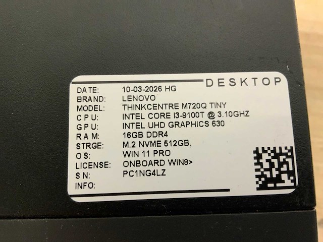 Lenovo thinkcentre m720q desktop (10x) - afbeelding 15 van  15