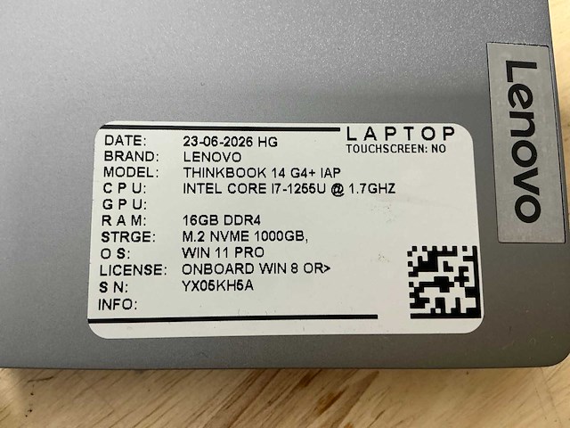 Lenovo thinkpad 14 g4+ iap(i7gen12) laptop - afbeelding 7 van  8