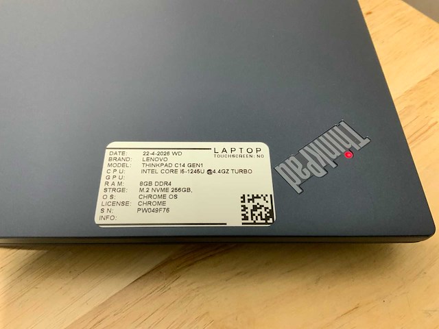 Lenovo thinkpad c14 gen1 laptop - afbeelding 3 van  8