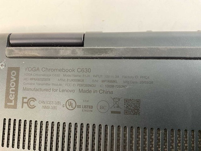 Lenovo thinkpad c630 yoga 15”, core(tm) i7 8th gen, 16 gb ram, 128 gb ssd touchscreen chromebooks (3x) - afbeelding 23 van  23