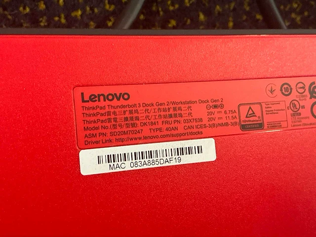 Lenovo thinkpad dockingstation (4x) - afbeelding 6 van  7