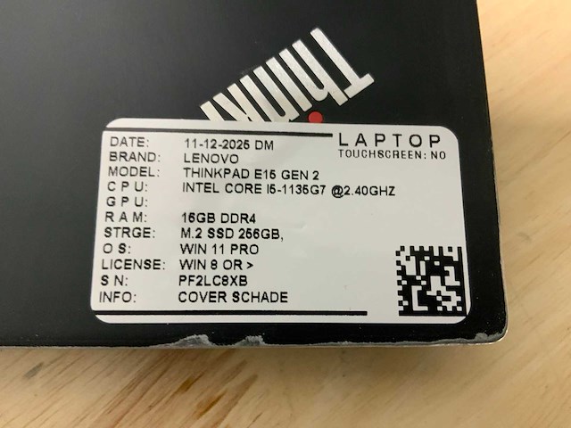 Lenovo thinkpad e15 gen2 laptop (2x) - afbeelding 7 van  9