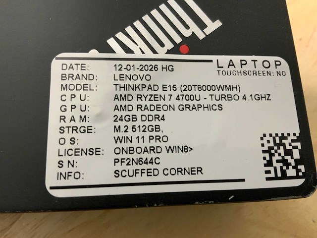 Lenovo thinkpad e15 gen2 laptop (3x) - afbeelding 3 van  14