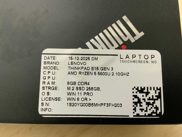 Lenovo thinkpad e15 gen3 laptop (2x) - afbeelding 8 van  9