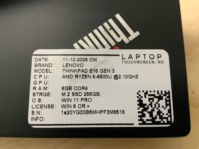 Lenovo thinkpad e15 gen3 laptop (2x) - afbeelding 9 van  9