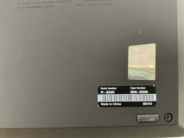 Lenovo thinkpad t14 gen 2i 14”, core(tm) i5 11th gen, 16 gb ram, 512 gb nvme laptop - afbeelding 7 van  7