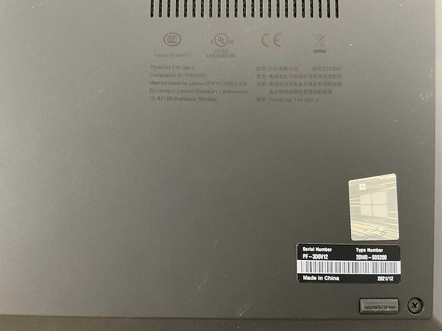 Lenovo thinkpad t14 gen 2i 14”, core(tm) i5 11th gen, 16 gb ram, 512 gb nvme laptop - afbeelding 7 van  7
