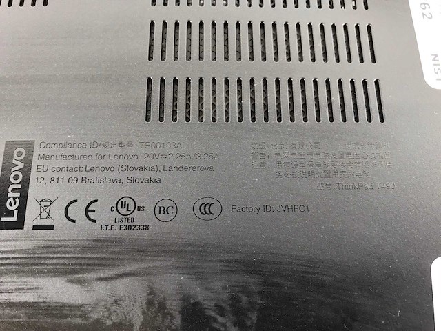Lenovo thinkpad t490 14”, core(tm) i5 8th gen, 8 gb ram, 256 gb nvme laptops (2x) - afbeelding 5 van  6