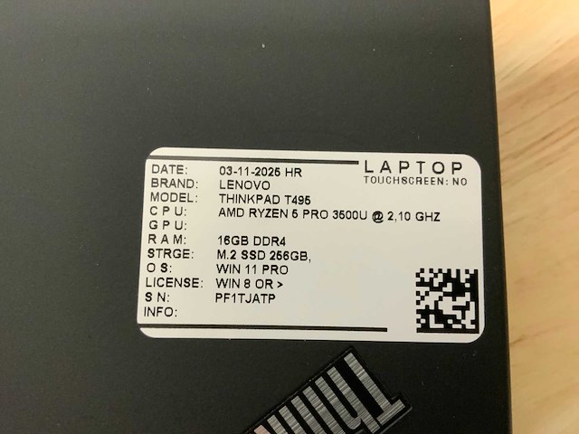 Lenovo thinkpad t495 laptop (4x) - afbeelding 2 van  11