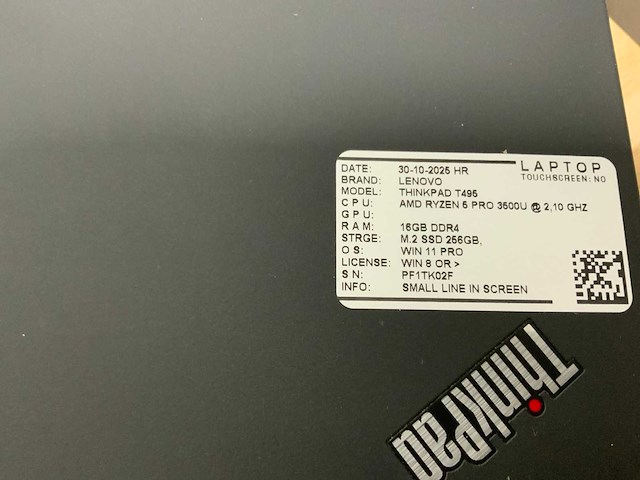 Lenovo thinkpad t495 laptop (4x) - afbeelding 11 van  11