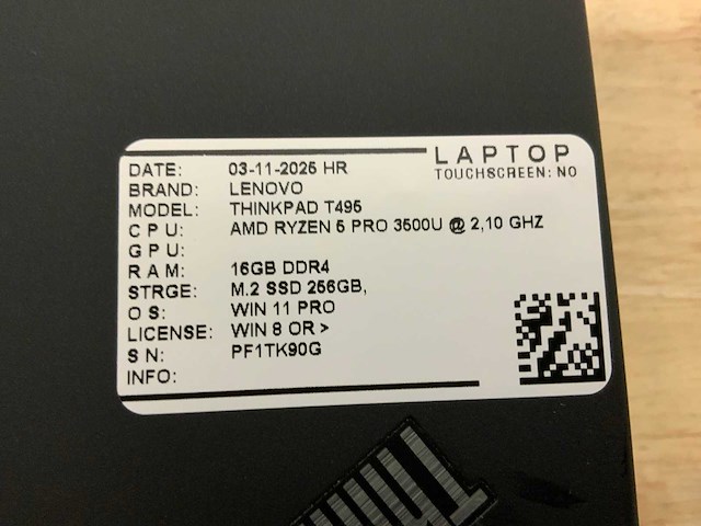 Lenovo thinkpad t495 laptop (4x) - afbeelding 11 van  11