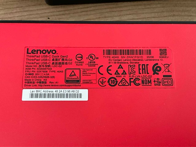 Lenovo thinkpad usb-c dock gen2 dockingstation - afbeelding 3 van  3