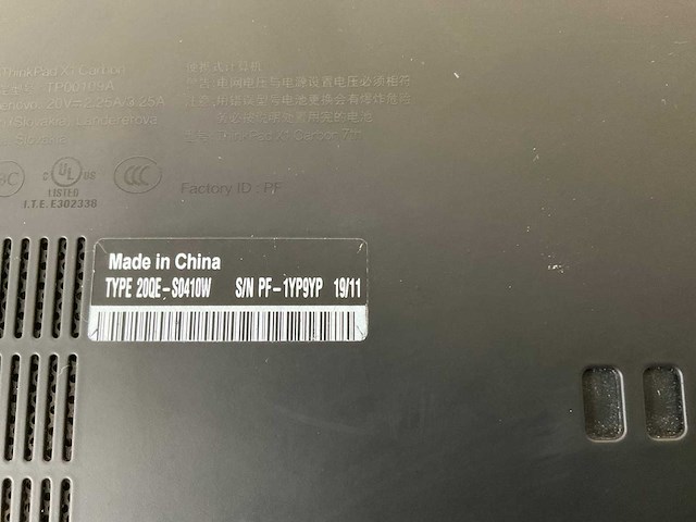 Lenovo thinkpad x1 carbon 7 gen 14”, core(tm) i7 8th gen, 16 gb ram, 256 gb nvme laptop - afbeelding 7 van  7