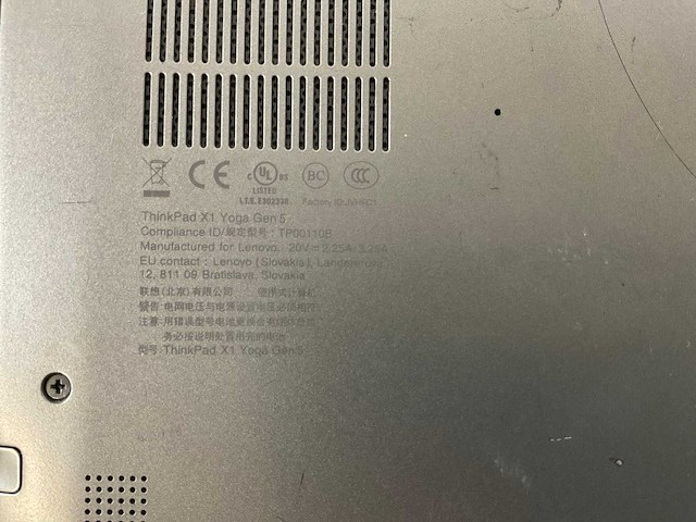 Lenovo thinkpad x1 yoga gen 5 14”, core(tm) i7 10th gen, 16 gb ram, 256 gb nvme laptop - afbeelding 7 van  7