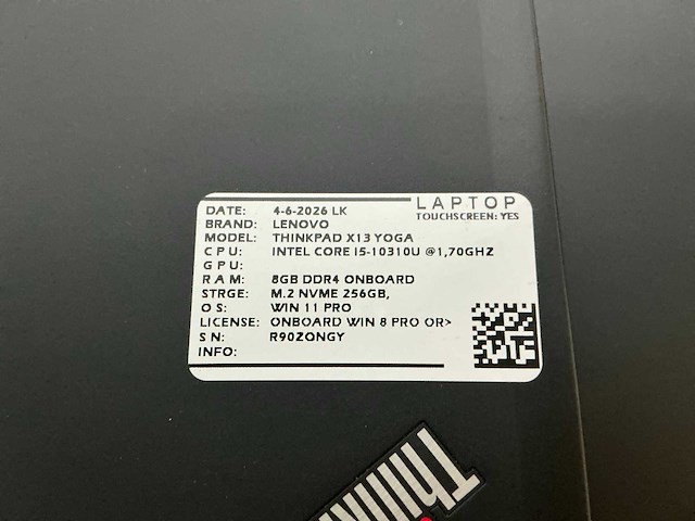 Lenovo thinkpad x13 yoga gen1 laptop (2x) - afbeelding 7 van  8