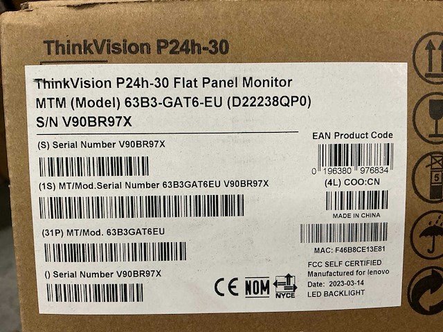 Lenovo thinkvision p24h-30 flat panel monitor - afbeelding 3 van  3