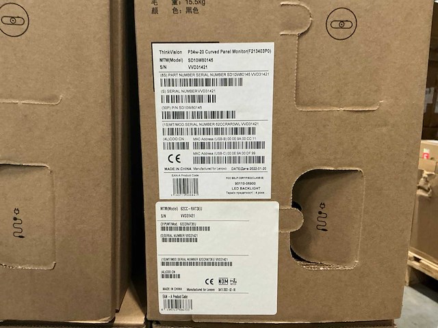 Lenovo thinkvision p34w-20 curved panel monitor - afbeelding 3 van  3