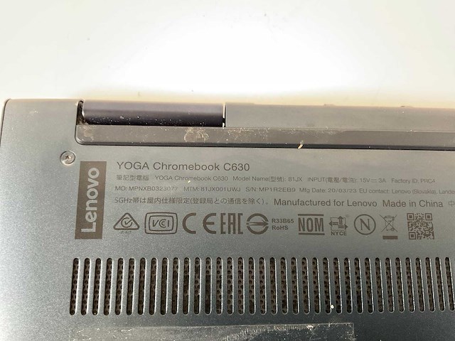 Lenovo yoga c630 15.4”, core i7 8th gen, 16 gb ram, 128 gb ssd touchscreen chromebooks (2x) - afbeelding 14 van  15