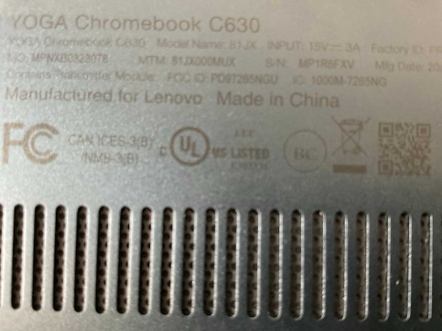 Lenovo yoga c630 15.6”, core(tm) i7 8th gen, 16 gb ram, 128 gb ssd chromebooks (3x) - afbeelding 8 van  23