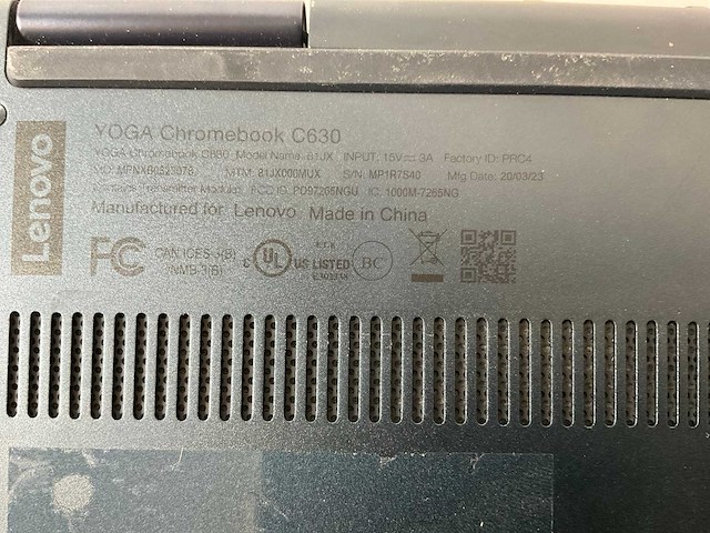 Lenovo yoga c630 15.6”, core(tm) i7 8th gen, 16 gb ram, 128 gb ssd chromebooks (3x) - afbeelding 23 van  23