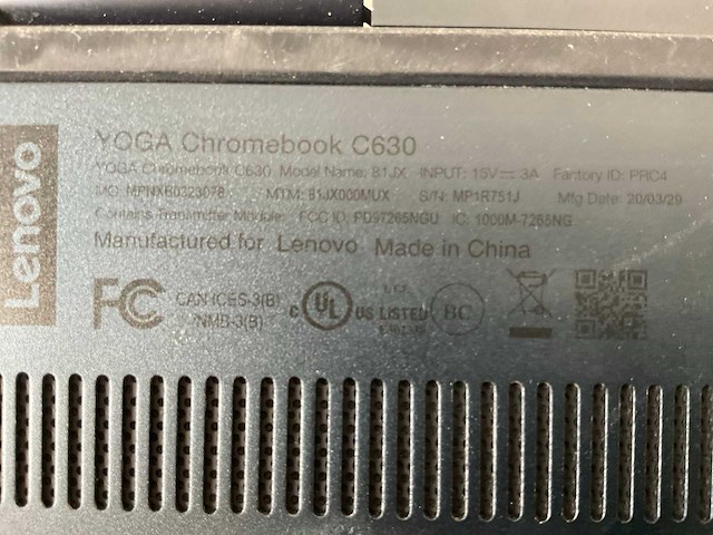 Lenovo yoga c630 15.6”, core(tm) i7 8th gen, 16 gb ram, 128 gb ssd chromebooks (3x) - afbeelding 16 van  23