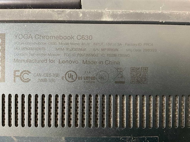 Lenovo yoga c630 15.6”, core(tm) i7 8th gen, 16 gb ram, 128 gb ssd chromebooks (3x) - afbeelding 7 van  22