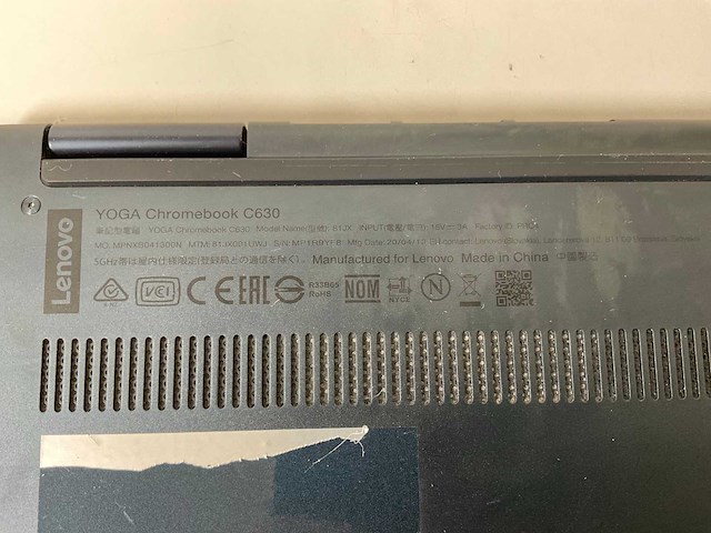 Lenovo yoga c630 16”, core i7 8th gen, 16 gb ram, 128 gb ssd touchscreen chromebook - afbeelding 6 van  6