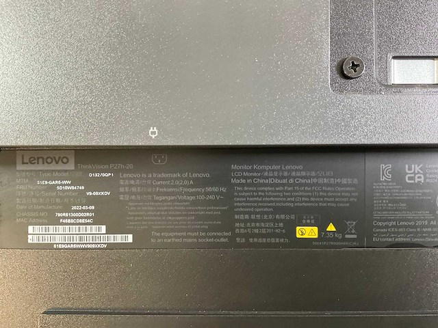 Lenovo/samsung mix model monitors - check description (2x) - afbeelding 10 van  10