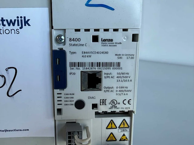 Lenze - c 8400 - lenze stateline c 8400 4kw frequentie regelaar - afbeelding 4 van  5