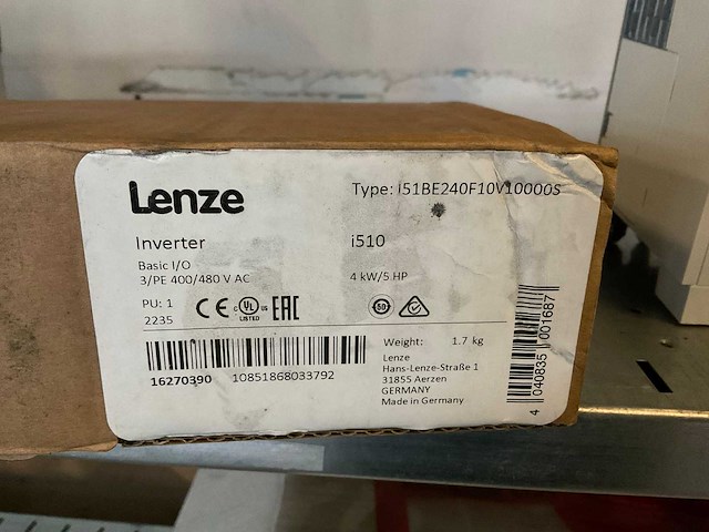 Lenze i51be240f10v10000s frequentieregelaar - afbeelding 2 van  2
