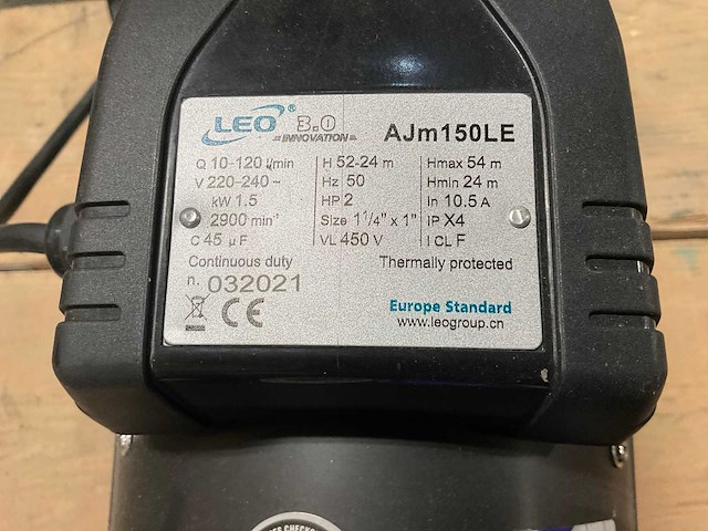 Leo ajm150le centrifugaalpomp - afbeelding 4 van  4