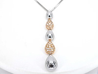 Leo pizzo - gouden bicolour ketting met diamant - afbeelding 1 van  9