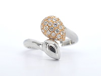 Leo pizzo - gouden slagring bicolour met diamanten - afbeelding 1 van  11