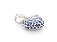 Leo pizzo - witgouden hart hanger met diamanten en saffieren - afbeelding 11 van  11