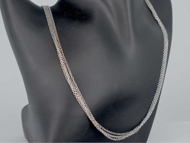 Leo pizzo - witgouden ketting met drie lagen - afbeelding 2 van  6