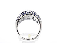 Leo pizzo - witgouden pave ring met diamant en saffier - afbeelding 5 van  5