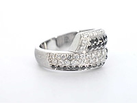 Leo pizzo - witgouden ring met zwarte en witte diamant - afbeelding 2 van  12
