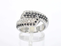 Leo pizzo - witgouden ring met zwarte en witte diamant - afbeelding 3 van  12