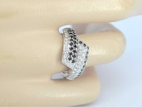 Leo pizzo - witgouden ring met zwarte en witte diamant - afbeelding 5 van  12