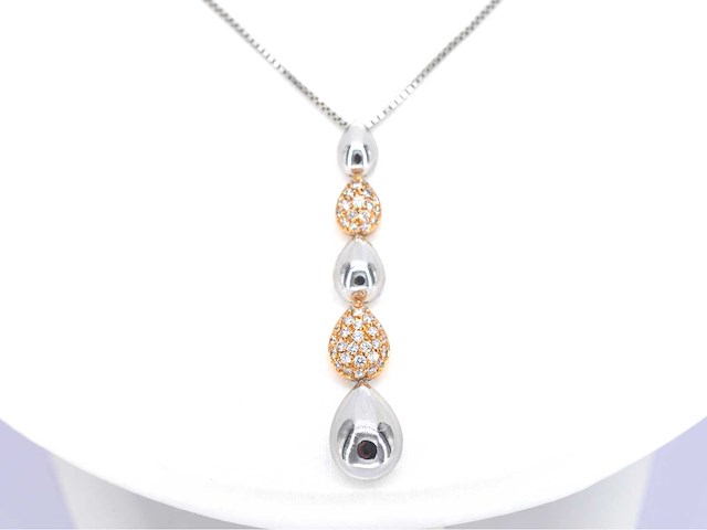 Leo pizzo bicolour gouden ketting met diamant - afbeelding 2 van  9