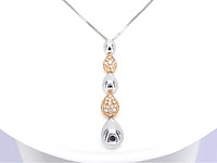 Leo pizzo bicolour gouden ketting met diamant - afbeelding 2 van  9