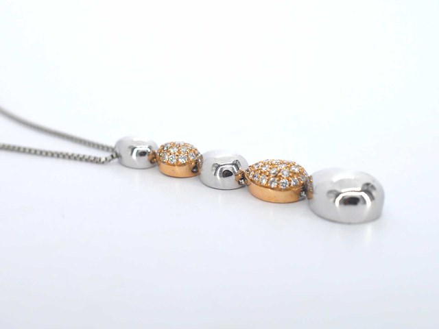 Leo pizzo bicolour gouden ketting met diamant - afbeelding 6 van  9