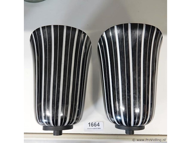 Leonardo "banda nera" of zebra-streep jaren 70 wandlampen - afbeelding 1 van  5